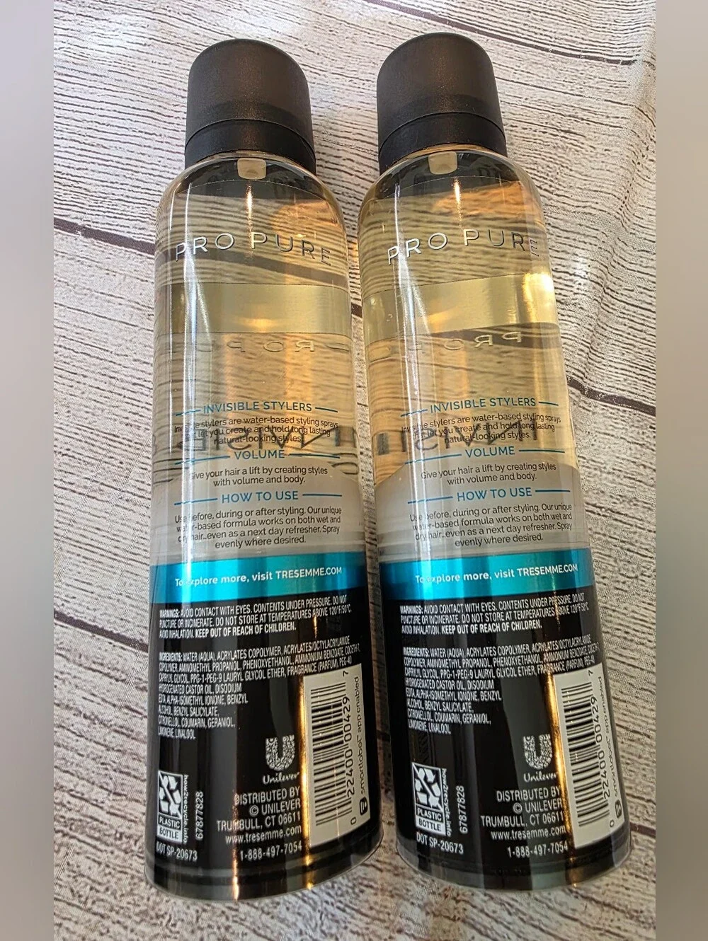New Tresemme Pro Pure Invisible Styler Create & Hold 6.8 oz Spray- Pack of 2